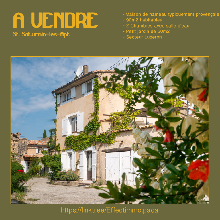 Maison à vendre à Saint-Saturnin-les-Apt, deux chambres, jardin.