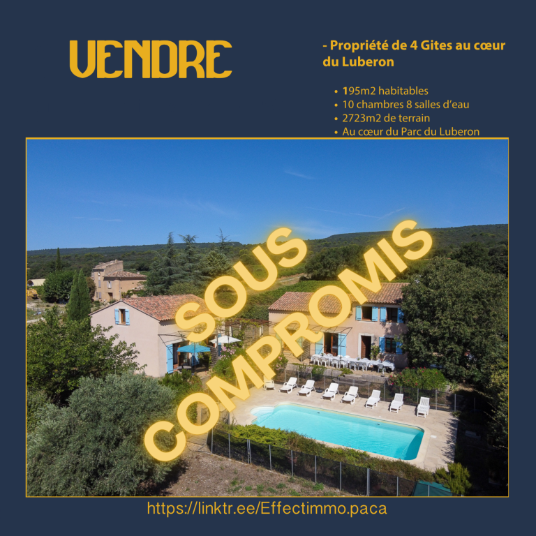 A vendre affaire de Gites Gites à Vendre avec piscine, jardin située à Saint-Saturnin-lès-Apt dans le Luberon